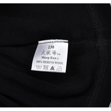 100% Merino Wool Men's Midweight Base Layer Thermal Underwear Tops Long Sleeve Crew