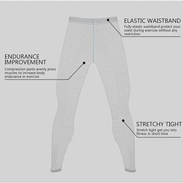 9M Mens Ultra Soft Thermal Underwear Leggings Bottoms - Compression Pants with Fleece Lined