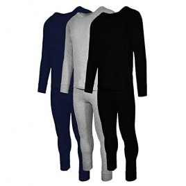 Andrew Scott Mens 2 Piece & 6 Piece Base Layer Long Sleeve + Long Pant Thermal Underwear Set (1 & 3 Pack Mix Match Options)