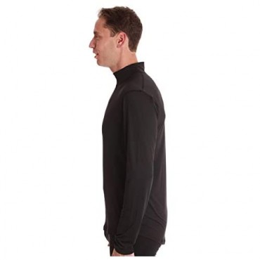 At The Buzzer Men’s Long Sleeve Thermal Shirt Compression Base Layer Mock Neck Top