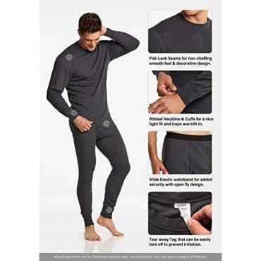 CQR 1 or 2 Pack Men's Long Sleeve Thermal Underwear Tops Midweight Waffle Crewneck Shirt Winter Cold Weather Thermal Shirts