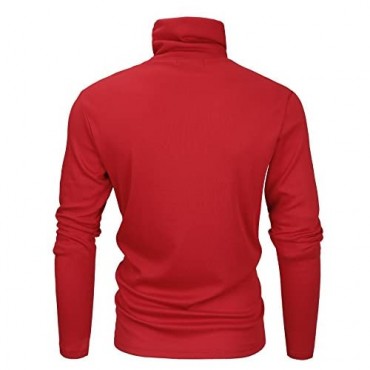 Derminpro Men's Slim Fit Soft Turtleneck Long Sleeve Pullover Lightweight T-Shirt