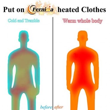 FERNIDA Insulated Heating Underwear Washable USB Electric Heated Thermal Long Sleeve T Shirts or Pants(Battery Not Included)