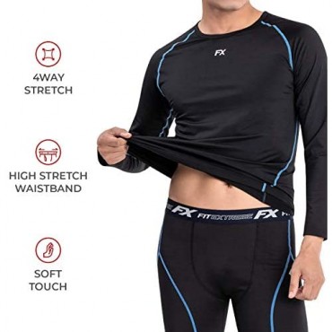 FITEXTREME MAXHEAT Mens Thermal Underwear Long Johns Set with Fleece Lined