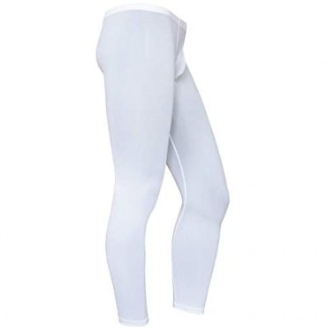 inhzoy Men's Soft Ice Silk Transparent Sheer Thermal Underwear Legging Pants Bulge Pouch Tights