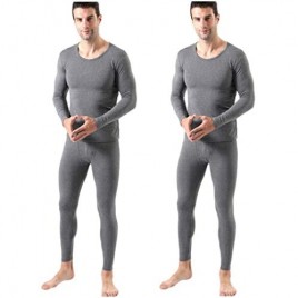 Japarismo Thermal Underwear for Men Ultra Soft Long Johns Top & Bottom Set Base Layer Cotton Long Sleeve Shirt Pants