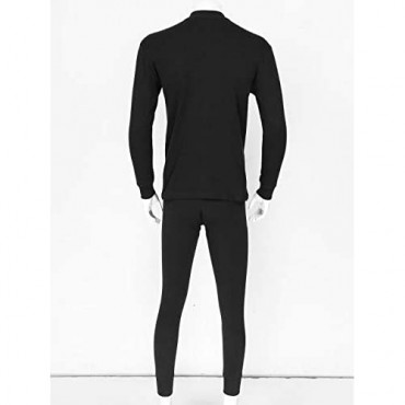 JEATHA Winter Thermal Underwear for Men Basic Fleece Lined Long Sleeve Tops and Bottom