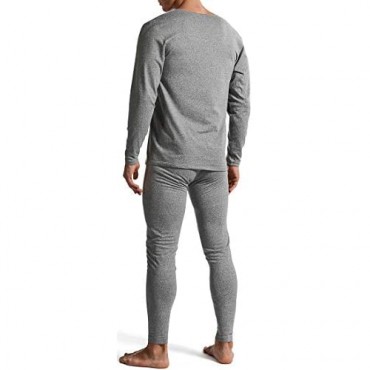 JINSHI Men's Thermal Underwear Sets Warm Top & Bottom Thermal Long Johns Set