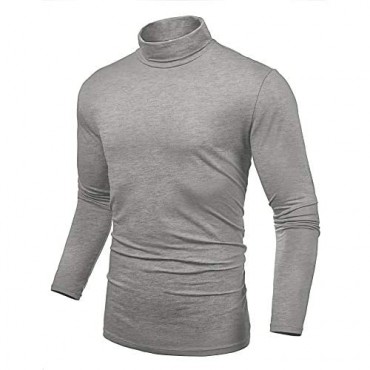 LecGee Men's Slim Fit Basic Thermal Turtleneck T Shirt Long Sleeve Casual Pullover Shirts