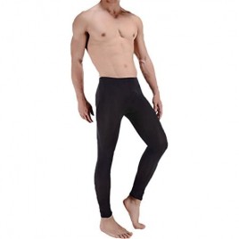 LinvMe Men's Ice Silk See Through Long Pants Slim Leggings Tights