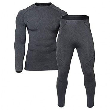 Mens Thermal Underwear Sets Base Layer Warm Top & Bottom Compression Winter Ultra Soft Gear Sport Long Johns Set for Men