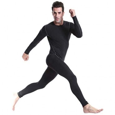 Men's Ultra Soft Thermal Underwear Long Johns Set Compression Top and Bottom