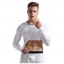 Ouruikia Men's Thermal Underwear Shirts Modal Thermal Tops Sports Thermal Base Layer Tops