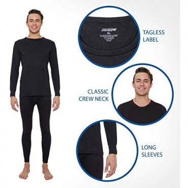 Rocky Thermal Underwear for Men Fleece Lined Thermals Men's Base Layer Long John Set