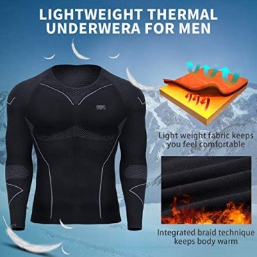 Souke Sports Thermal Underwear for Men Sport Long Johns Base Layer for Male Compression Tops Winter Gear for Skiing Running