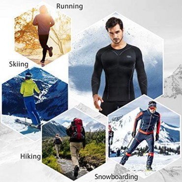 Souke Sports Thermal Underwear for Men Sport Long Johns Base Layer for Male Compression Tops Winter Gear for Skiing Running