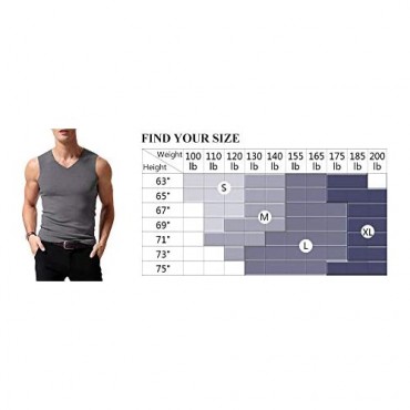 Warmfort Mens Seamless V-Neck Thermal Tank Top Elastic Undershirts with Fleece Lined