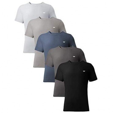 AMERICAN HEAVEN Men's Crew Neck T-Shirts | Heavenly Soft Cotton Rayon Stretch Athletic T - 5 Pack