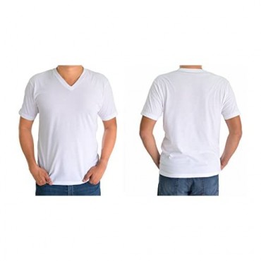 Classic Men's White Short Sleeve Undershirts V Neck T Shirt - 12 Pack (XL 12 Pack - White)