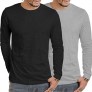 COOFANDY Men's 2 Pack Long Sleeve Shirts Casual T-Shirt Crew Neck Performance Top