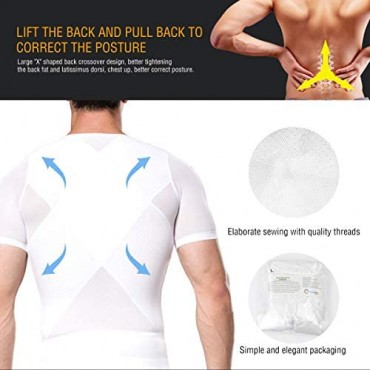 DoLoveY Men Compression Shirt Tummy Control Tight Vest Slimming Body Shaper Workout Hide Chest Undershirt