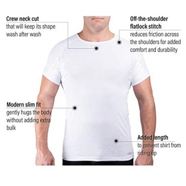 Ejis Sweat Defense Undershirt | Crew Neck | Underarm Sweat Proof Cotton