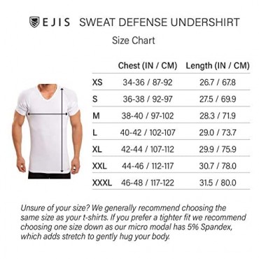 Ejis Sweat Defense Undershirt | Crew Neck | Underarm Sweat Proof Micro Modal