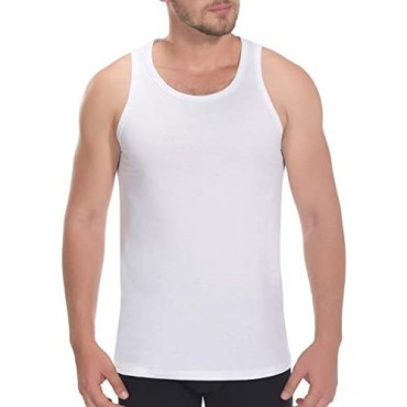 Indefini Mens Cotton Undershirts Crew Neck Sleeveless Tank Top A Shirts