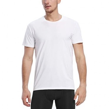 Indefini Men's Micro Modal Undershirts Slim Fit Breathable Crewneck Tshirt in 1/3 Pack
