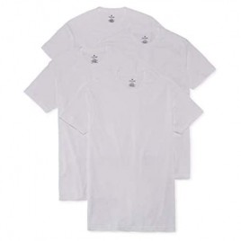 Stafford Crew Neck White Shirts (Pack of 4) Blended Cotton
