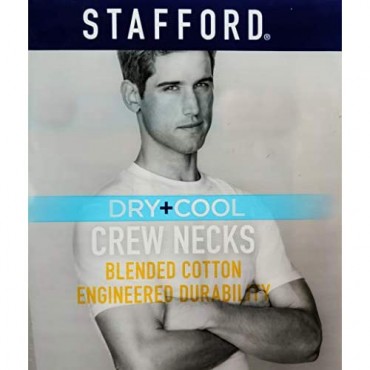 Stafford Mens Crewneck T-Shirts | Tall/X Tall Tagless White Blended | 4 Pack