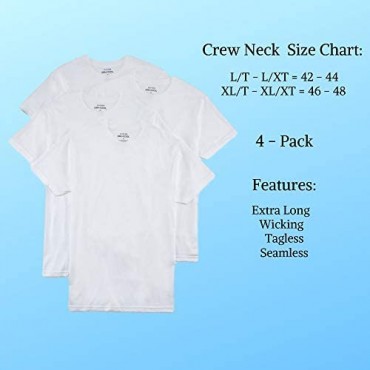 Stafford Mens Crewneck T-Shirts | Tall/X Tall Tagless White Blended | 4 Pack