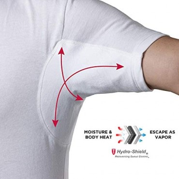 Sweatproof Undershirt for Men with Underarm Sweat Pads (Original Fit Crew Neck)