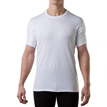 Sweatproof Undershirt for Men with Underarm Sweat Pads (Original Fit Crew Neck)
