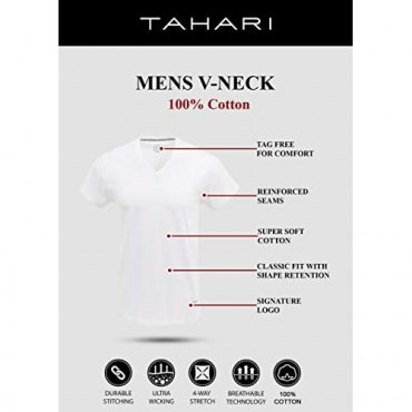 TAHARI Mens Multi Pack Cotton V-Neck T-Shirt Undershirts Available in S M L XL