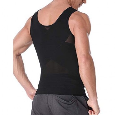DoLoveY Men Body Shaper Vest Tummy Control Tank Top Compression Waist Slimming Shirts
