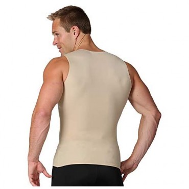 IInstantRecovery Mens Compression Tummy Control Tank with Velcro Shoulders Straps (Made in The USA)