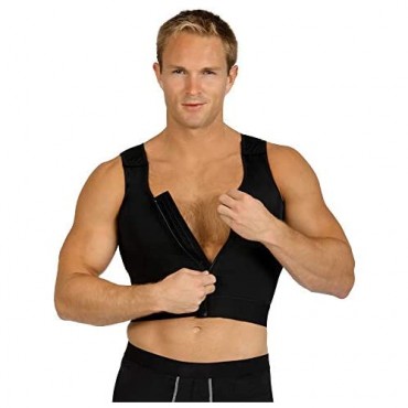 InstantRecovery Mens Compression Chest Control Vest w/Zip Velcro Shoulder Straps