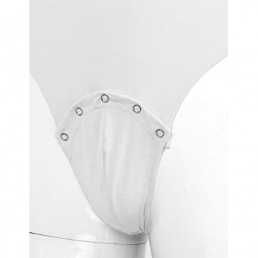 Lejafay Men's Solid Vest Underwear Body Shaper Button Top Shapewear Shirt Bodysuit Romper