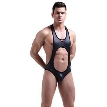 Leories Men's Jockstrap Leotard Underwear Jumpsuits Wrestling Singlet Bodysuit