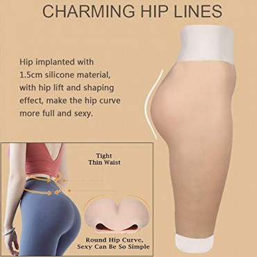 Liifun Realistic Silicone Pants Butt Shaper Hip Enhancer Shapewear for Crossdresser Transgender Cosplay