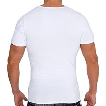 LISH Men's Light Compression Crew Neck Shirt - Slimming Tee (2 Pack)