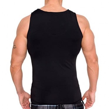 LISH Men's Slimming Light Compression Tank Top Shirt - Sleeveless Body Shaper Shirt for Weight Loss