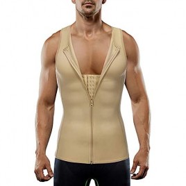 MASS21 Mens Shapewear Tank Top Lumbar Back Support Liposuction Compression Garment Control Top Underwear