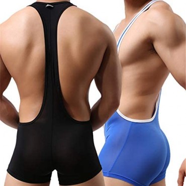 Men's Jockstrap Wrestling Singlet Thong Leotard Sexy Backless Stretch Bodysuit Jumpsuit Briefs Underwear Sportswear