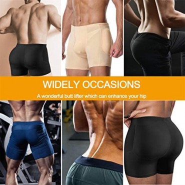 TAILONG Men's Underwear Boxer Briefs Tummy Control Body Shaper Enhance Butt Lifter Shapewear with Removable Padded