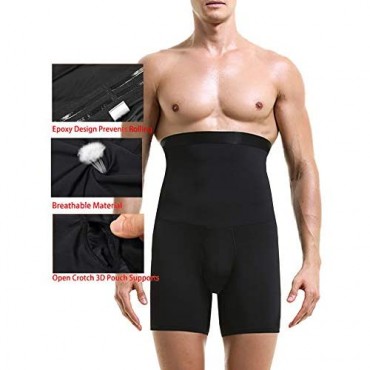 YEAQING Mens Shapewear Tummy Control Shorts High Waist Slimming Underwear Body Shaper Seamless Belly Girdle Boxer Briefs