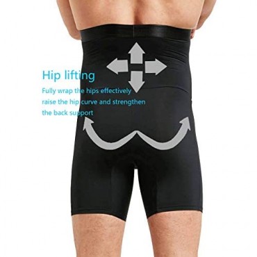 YEAQING Mens Shapewear Tummy Control Shorts High Waist Slimming Underwear Body Shaper Seamless Belly Girdle Boxer Briefs
