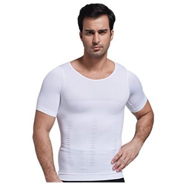 Zerobodys Men's Short Sleeve Shirt Classic Firming Panels Compression SS-M12