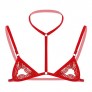 ACSUSS Mens Lingerie Sissy Sheer Lace Halter Neck Open Nipples Wire-Free Unlined Mini Bra Tops